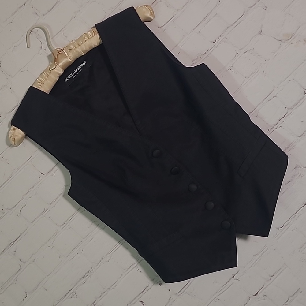 DOLCE & GABBANA D&G Black Linen & Silk Vest Womens US 6 Label 42 Authenticated - Picture 3 of 13